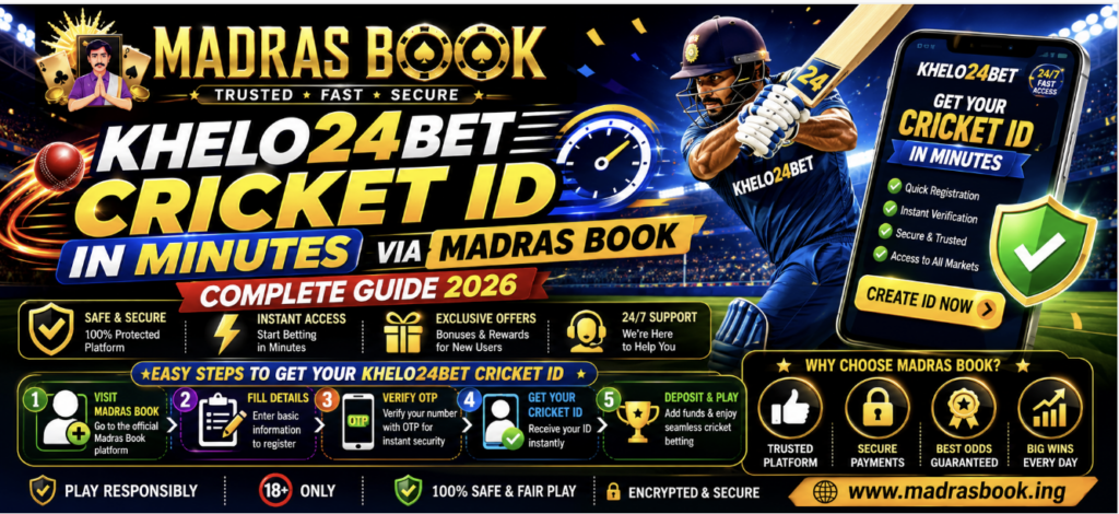 Khelo24Bet Cricket ID in Minutes via Madras Book: Complete Guide 2026